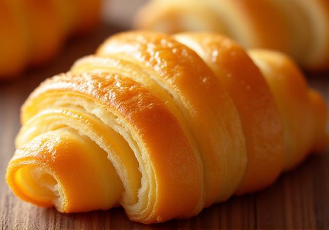 Smørbagt croissant med tydelige lag